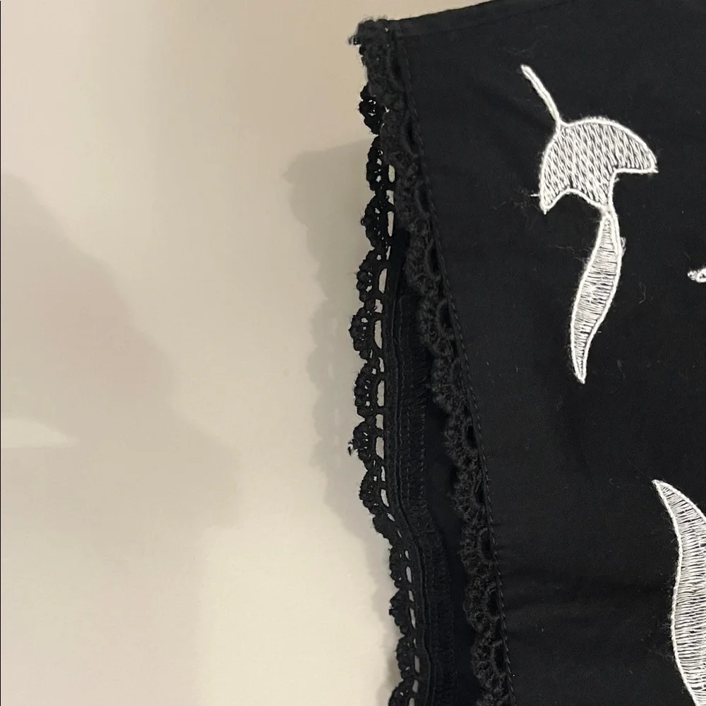 Jennifer & Grace Black Embroidered Tie-Front Blouse - Picture 5 of 6